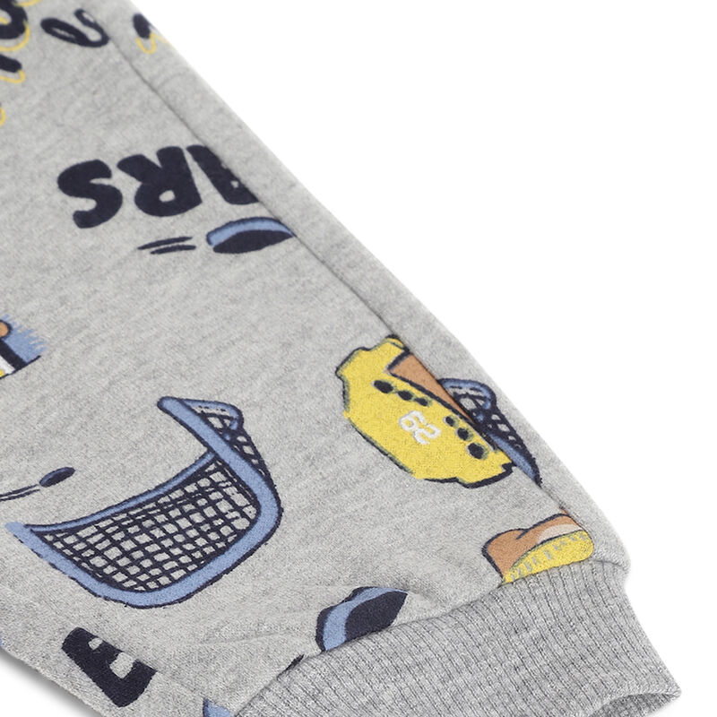 Boys Light Grey Printed Joggers image number 3